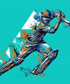 Splash Cricket Player paint by numbers