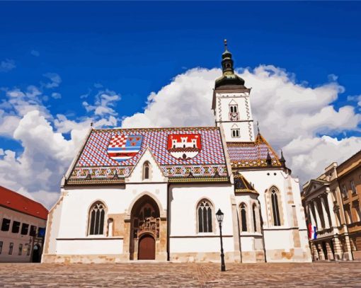 St Marks Church In Zagreb Paint By Number