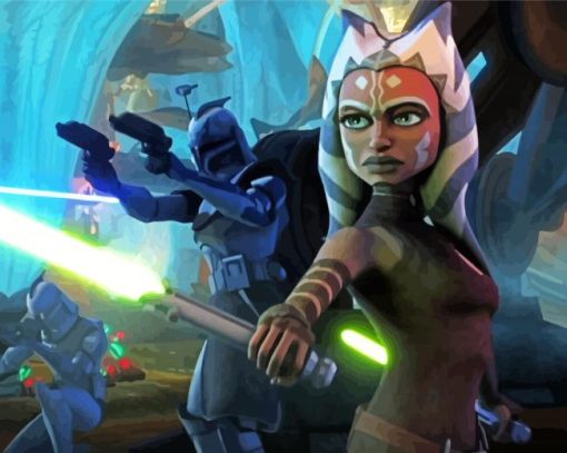 Star Wars Characters Ahsoka paint by numbers