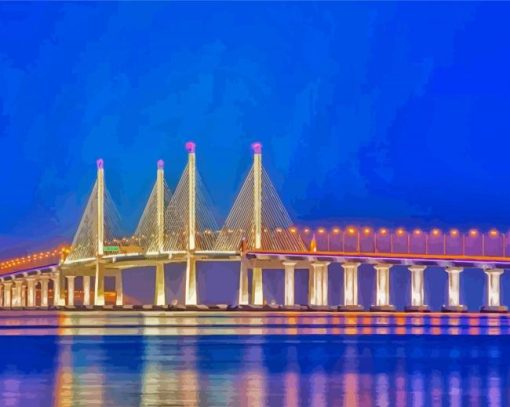 Sultan Abdul Halim Muadzam Shah Bridge paint by numbers