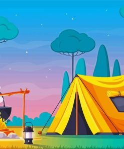 Summer Camp Tent Paint By Number