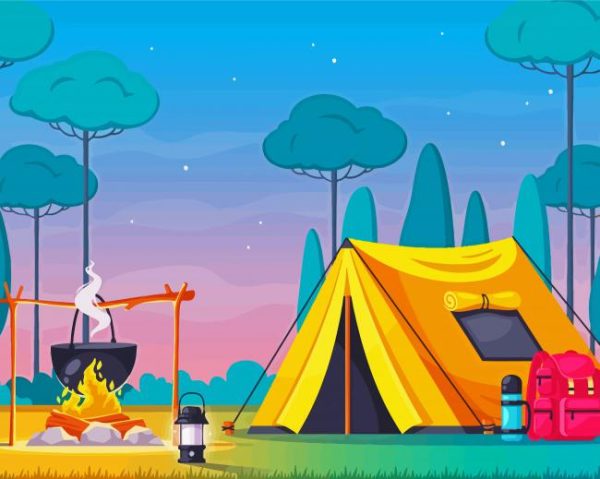 Summer Camp Tent Paint By Number