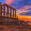 Sunset at Parthenon paint by numbers