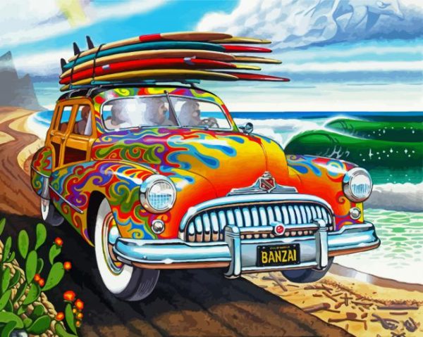 Surfboards On Car Paint By Number