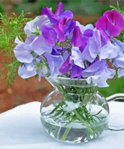 Sweetpea Plants In Glass Paint By Number