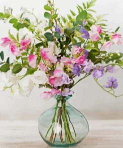 Sweetpea Bouquet Vase Paint By Number