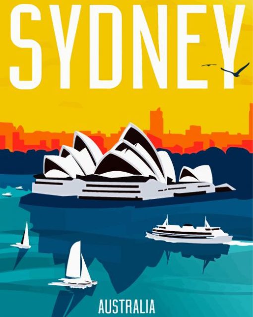 Sydney Opera House Poster paint by numbers