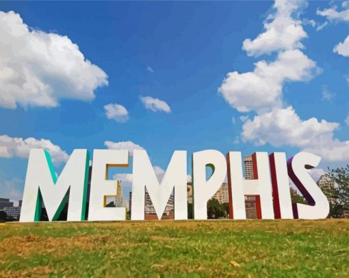 Tennessee Memphis City Paint By Number