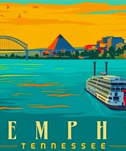 Tennessee Memphis City Poster Paint By Number