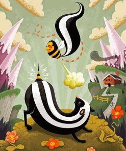 The Bee And The Skunk Paint By Number