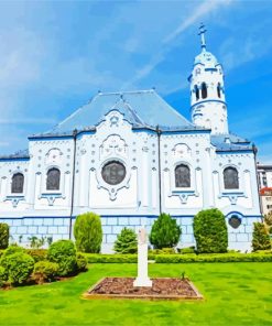 The Blue Church Slovenia paint by numbers