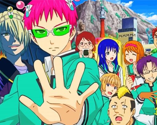 The Disastrous Life of Saiki K Anime Characters Paint By Number