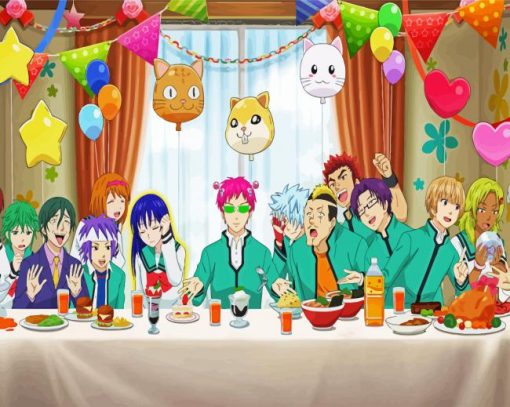 The Disastrous Life of Saiki K Anime Party Paint By Number