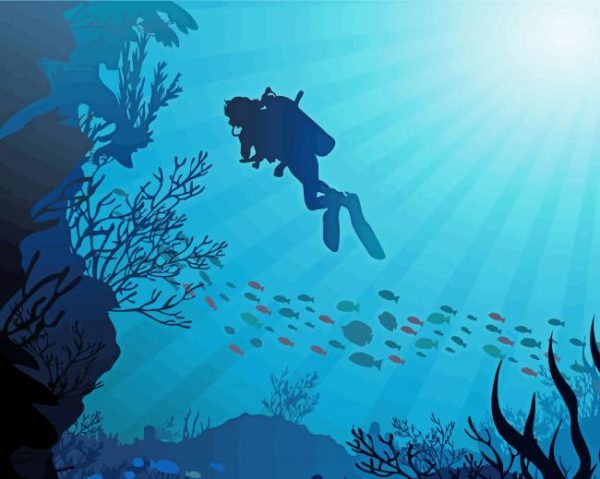 The Diver Sil‎houette Paint By Number