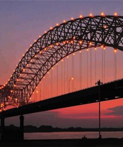 The Hernando De Soto Bridge At Sunset Paint By Number