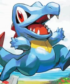 Totodile Pokemon paint by numbers