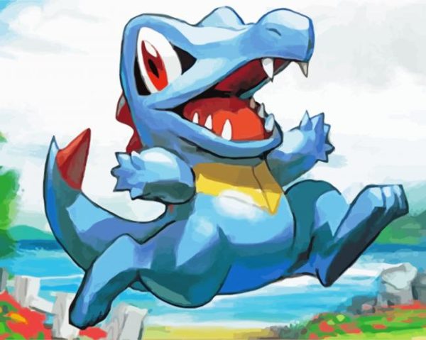 Totodile Pokemon paint by numbers