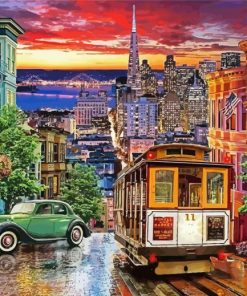 US City Tram paint by numbers