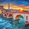 Verona Ponte Pietra Arch Bridge paint by numbers