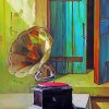 Vintage Gramophone paint by numbers