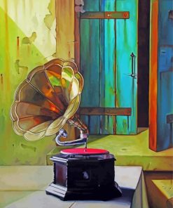 Vintage Gramophone paint by numbers