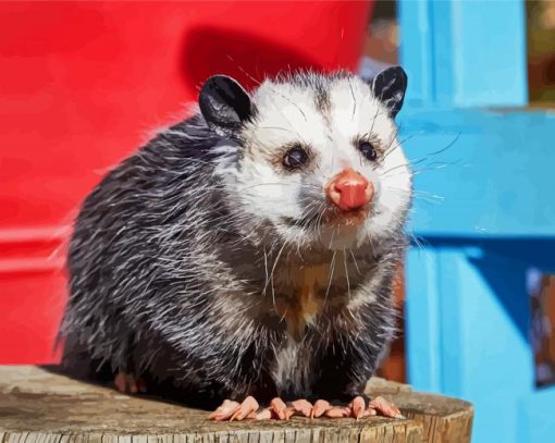 Virginia Opossum Animal paint by numbers