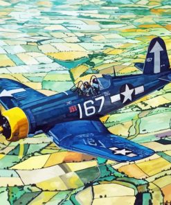 Vought F4u Corsair Fighter Aircraft paint by numbers