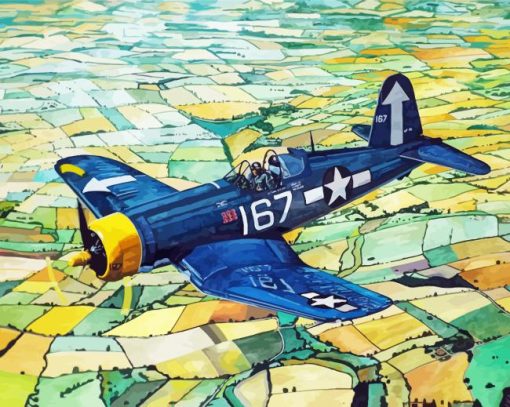 Vought F4u Corsair Fighter Aircraft paint by numbers