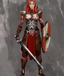 Warrior Shield Maiden Paint By Number