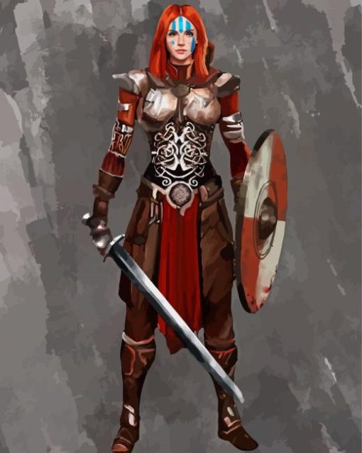 Warrior Shield Maiden Paint By Number