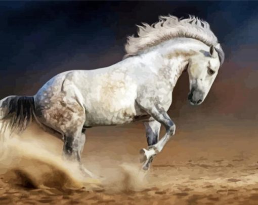 White Andalusian Horse Paint By Number