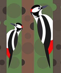 Woodpecker Illustration paint by numbers