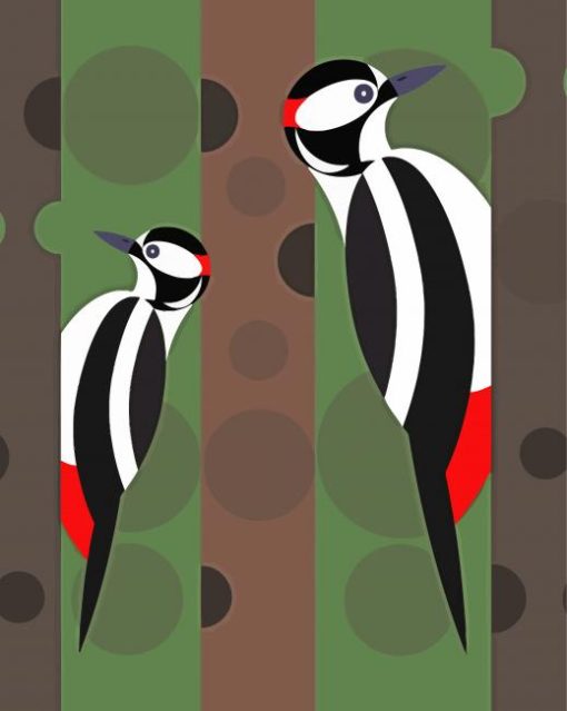 Woodpecker Illustration paint by numbers