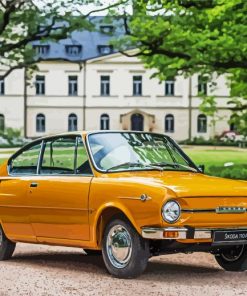 Yellow Vintage Skoda paint by numbers