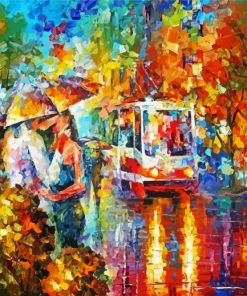 Abstract Couple Under Umbrella paint by numbers