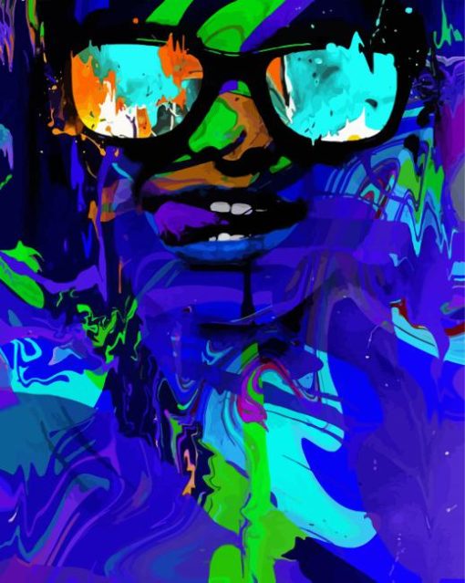 Abstract Lady With Glasses Paint By Number