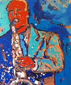 Abstract Saxophone Man paint by numbers