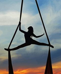 Aerial Ribbons Dancer Silhouette paint by numbers