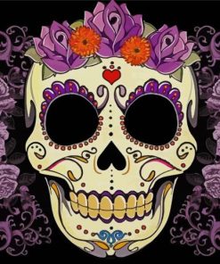 Aesthetic Sugar Skull paint by numbers