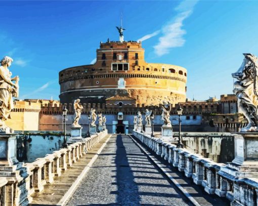 Aesthetic Castel Sant Angelo Vatican paint by numbers