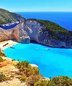 Aesthetic Navagio Zakynthos Landscape paint by numbers