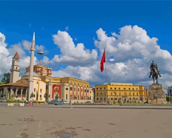The Aesthetic Skanderbeg Square Tirana Paint By Number