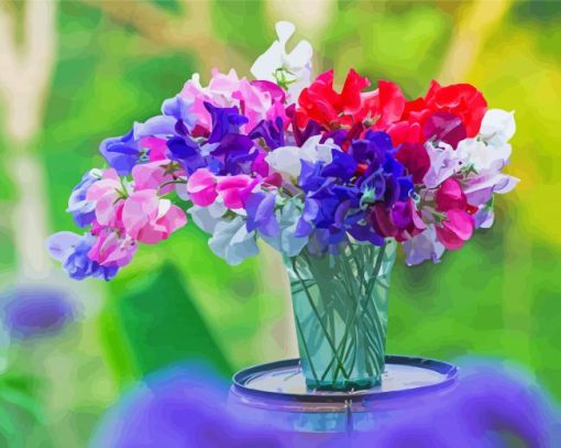 Aesthetic Sweetpea Flowers Paint By Number