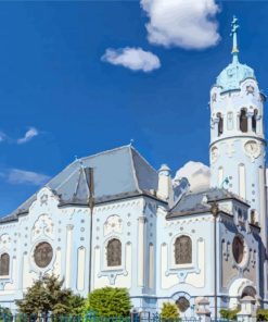 The Aesthetic Blue Church Slovakia Paint By Number