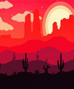 Aesthetic Desert And Cactus Plants Paint By Number