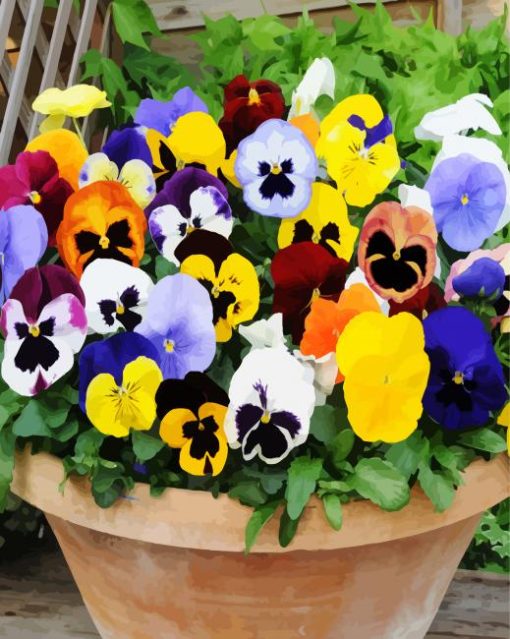 Aesthetic Pansies Flowers paint by numbers