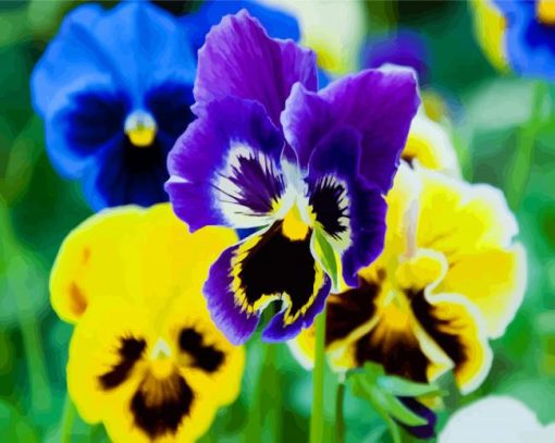 Aesthetic Pansy Flowers paint by numbers