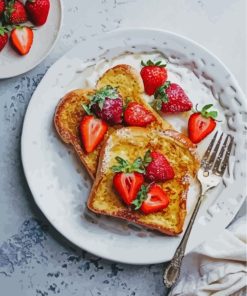 Aesthetic Toast Illustration Food Paint By Number