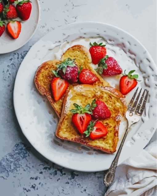 Aesthetic Toast Illustration Food Paint By Number