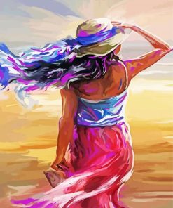 Aesthetic Woman Wearing Sunhat paint by numbers